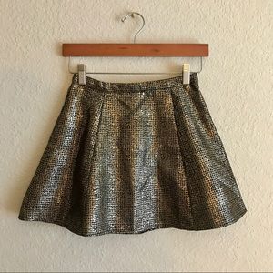 One Clothing gold metallic skirt
